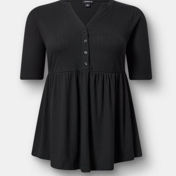 Torrid Black Button-Front Blouse - Picture 7 of 8